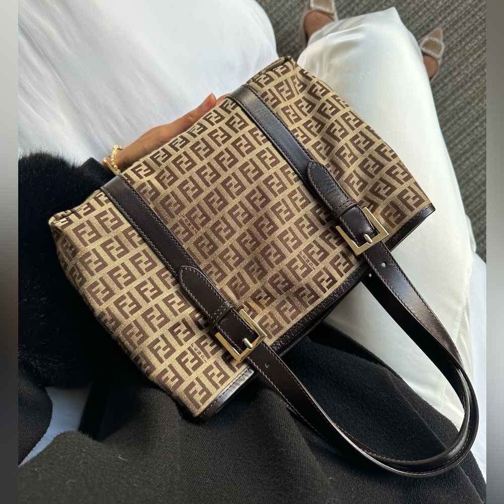 *$595 FLASH SALE* Authentic Fendi Zucchino Canvas Tote Bag